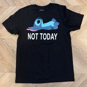 NWOT Disney Lilo and Stitch Black Tee with Blue Stitch Design